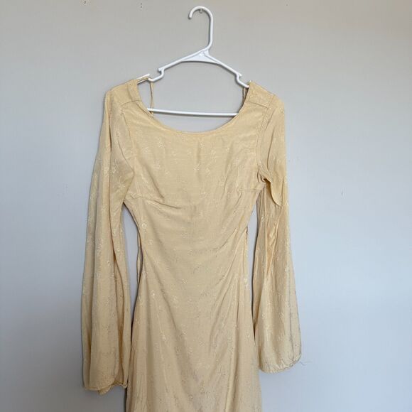 Lulus Womens Jacquard Backless Dress Small Cream Milkmade Fairycore Whimsigoth - Picture 3 of 8